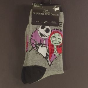 Nightmare Before Christmas Jack & Sally Heart Sock